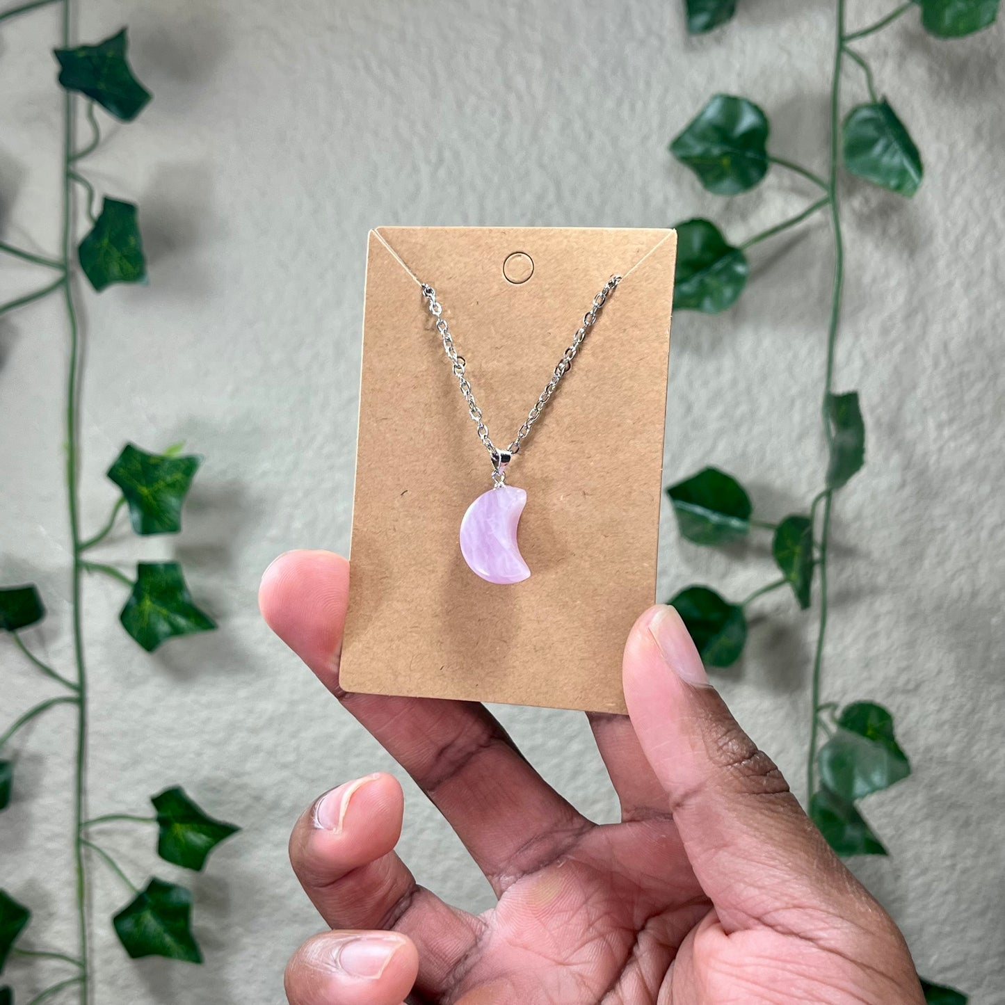 Kunzite Star and Moon Necklaces