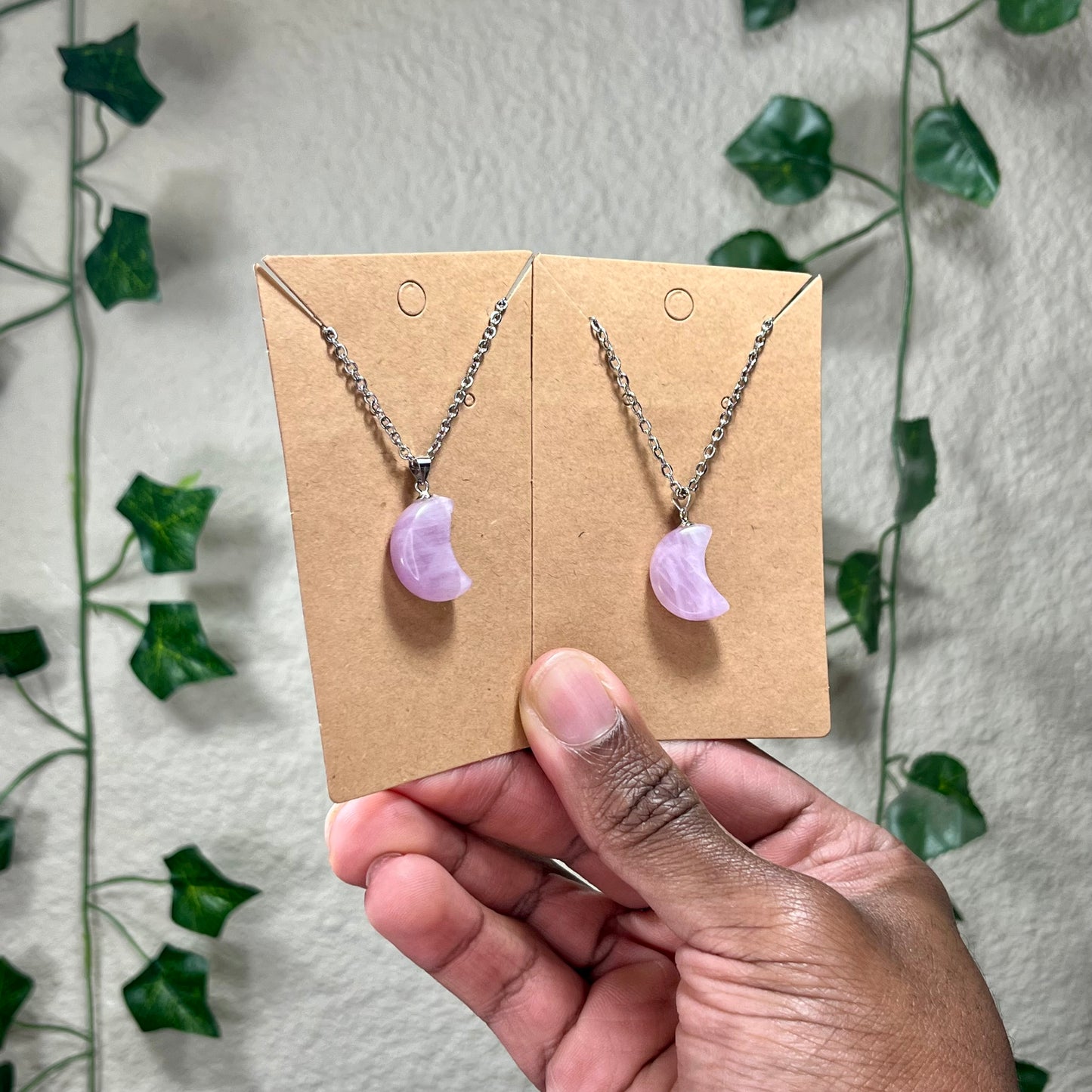 Kunzite Star and Moon Necklaces