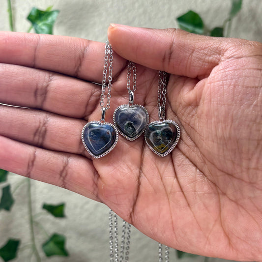 Ocean Jasper Heart Necklaces