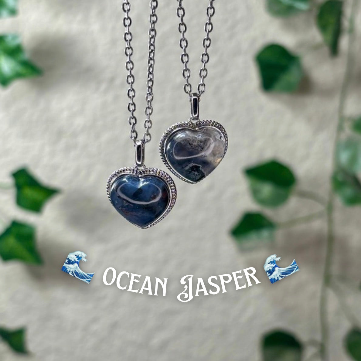 Ocean Jasper Heart Necklaces
