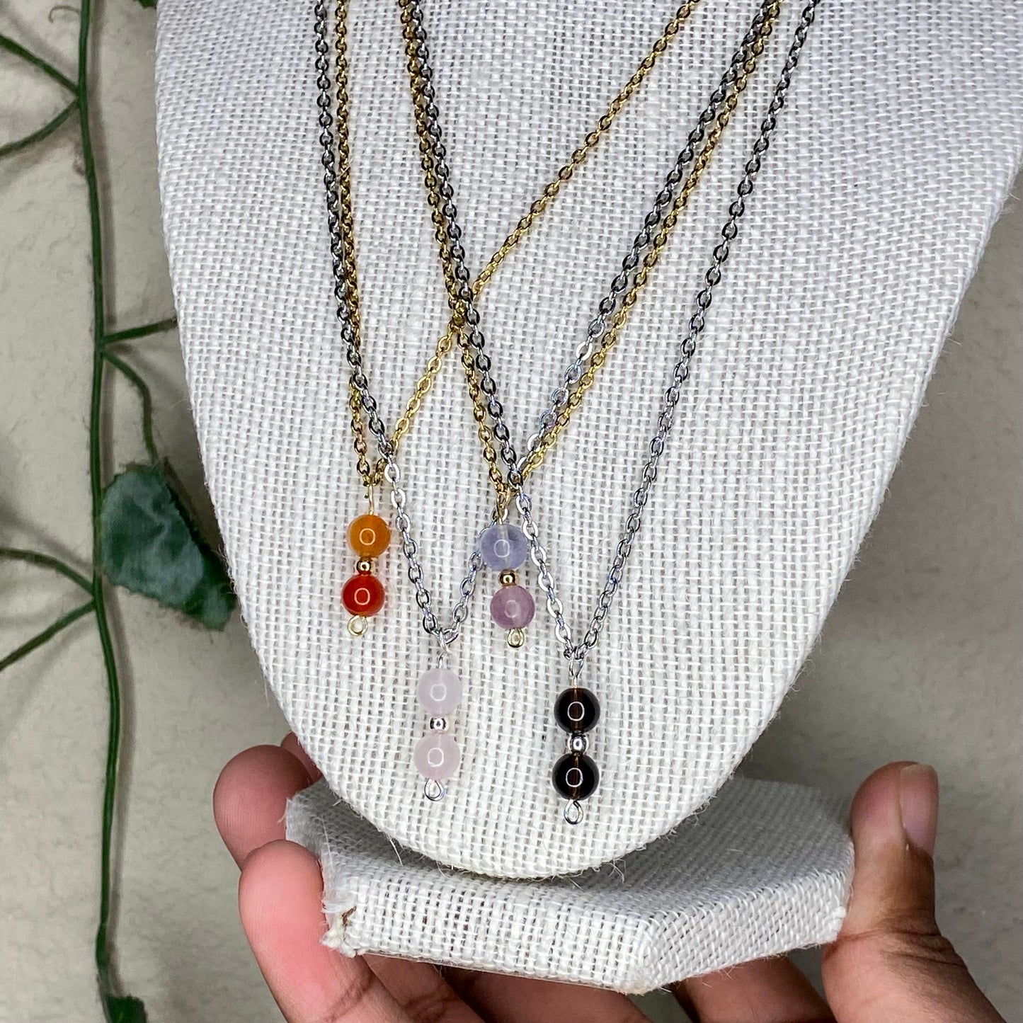 Two Beaded Crystal Necklace