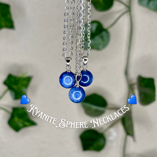 Kyanite Sphere Necklaces