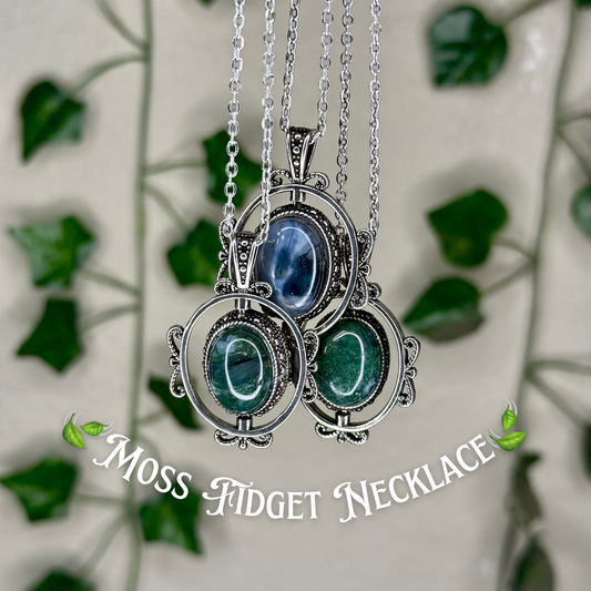 Moss Agate Fidget Necklaces