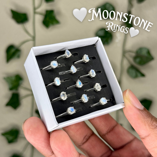 Faceted Moonstone Rings