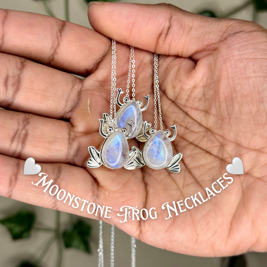 Moonstone Frog Necklaces