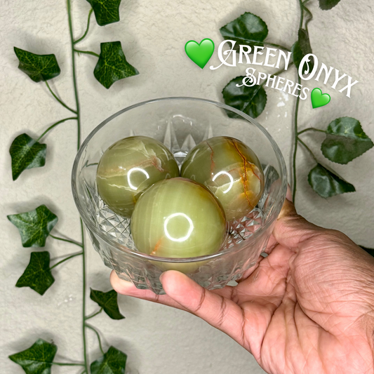 Green Onyx Spheres