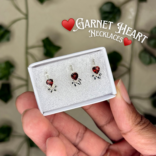 Garnet Heart Necklaces