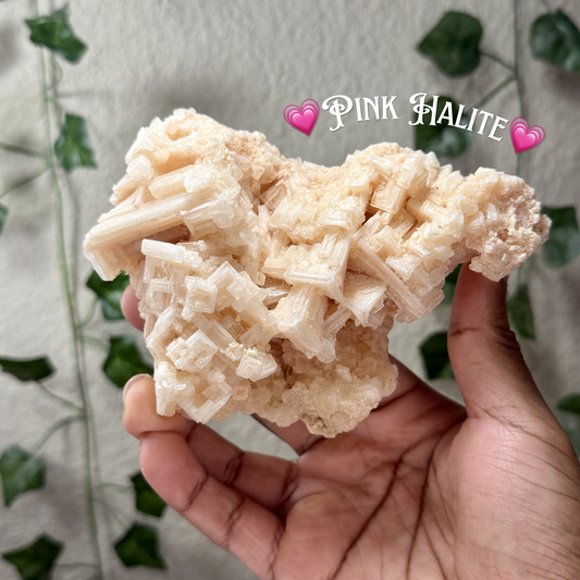 Raw Pink Halite Cluster