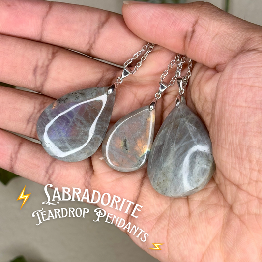 Labradorite Teardrop Pendants