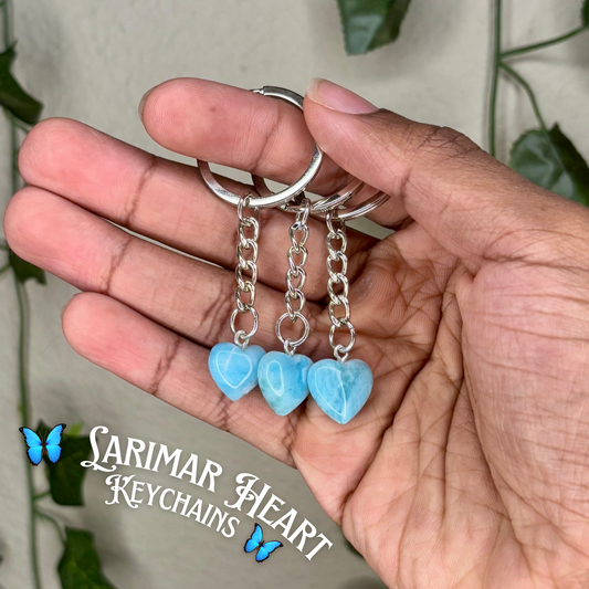 Larimar Heart Keychains