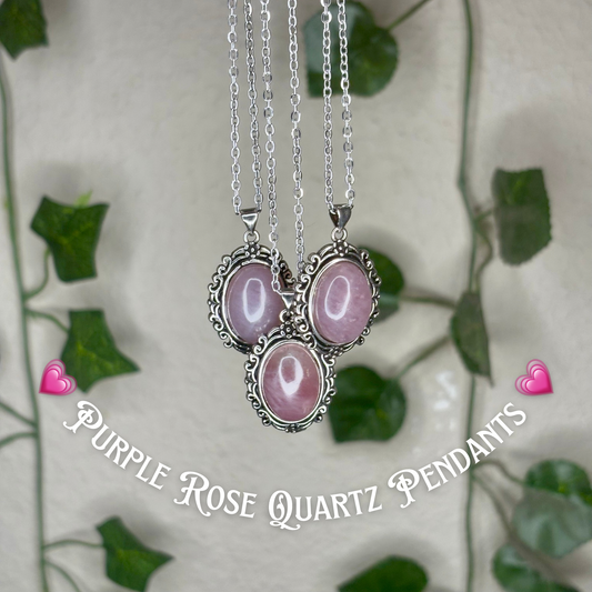 Purple Rose Quartz Pendants