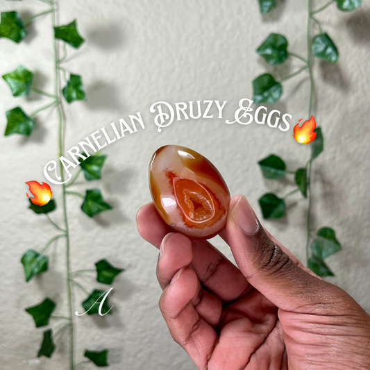 Carnelian Druzy Eggs