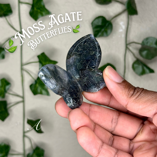 Moss Agate 3D Butterflies