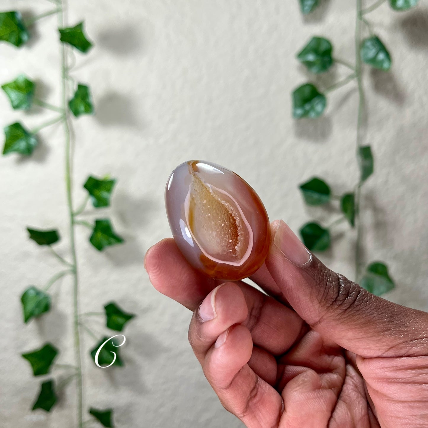 Carnelian Druzy Eggs