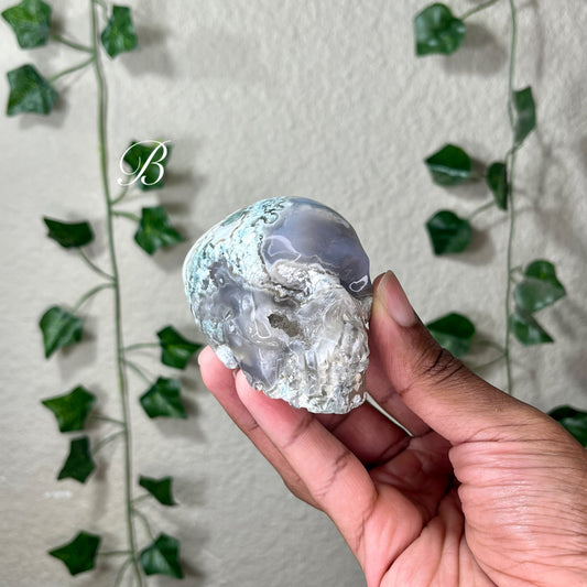 Moss Agate Skulls