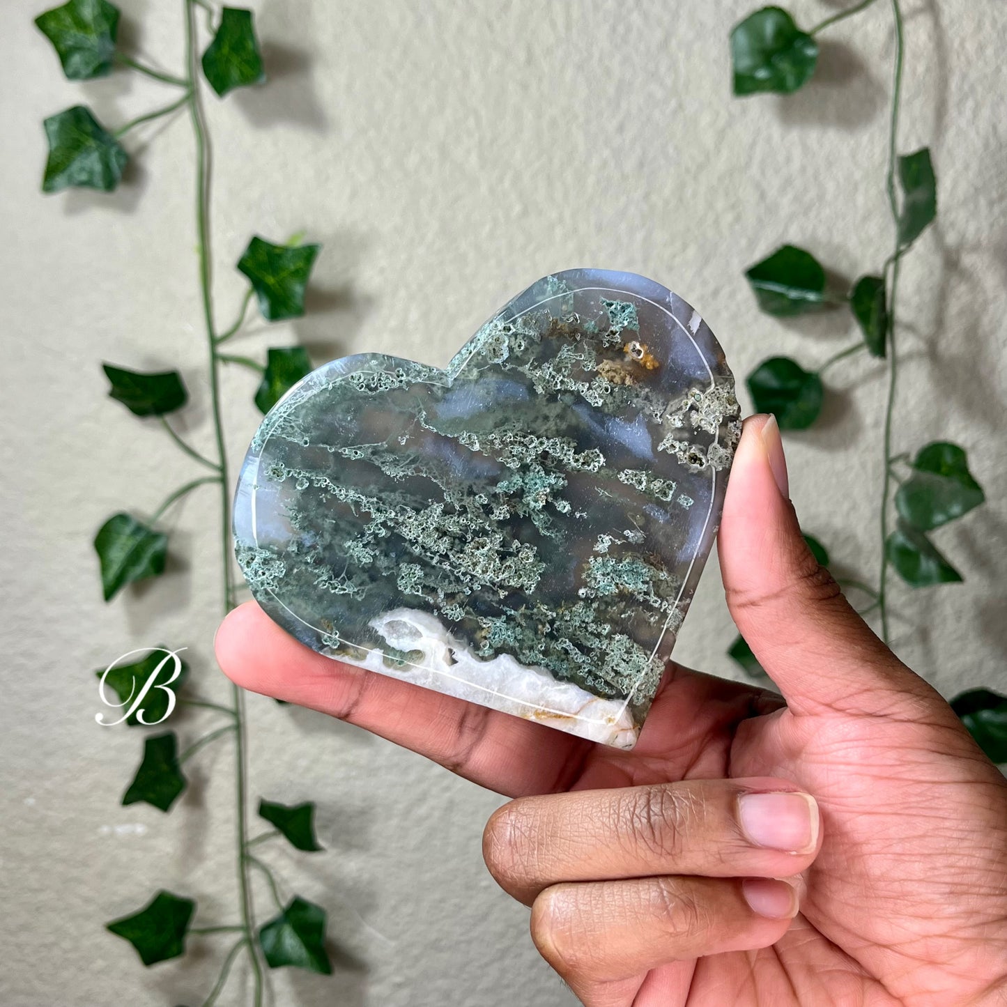 Moss Agate Hearts