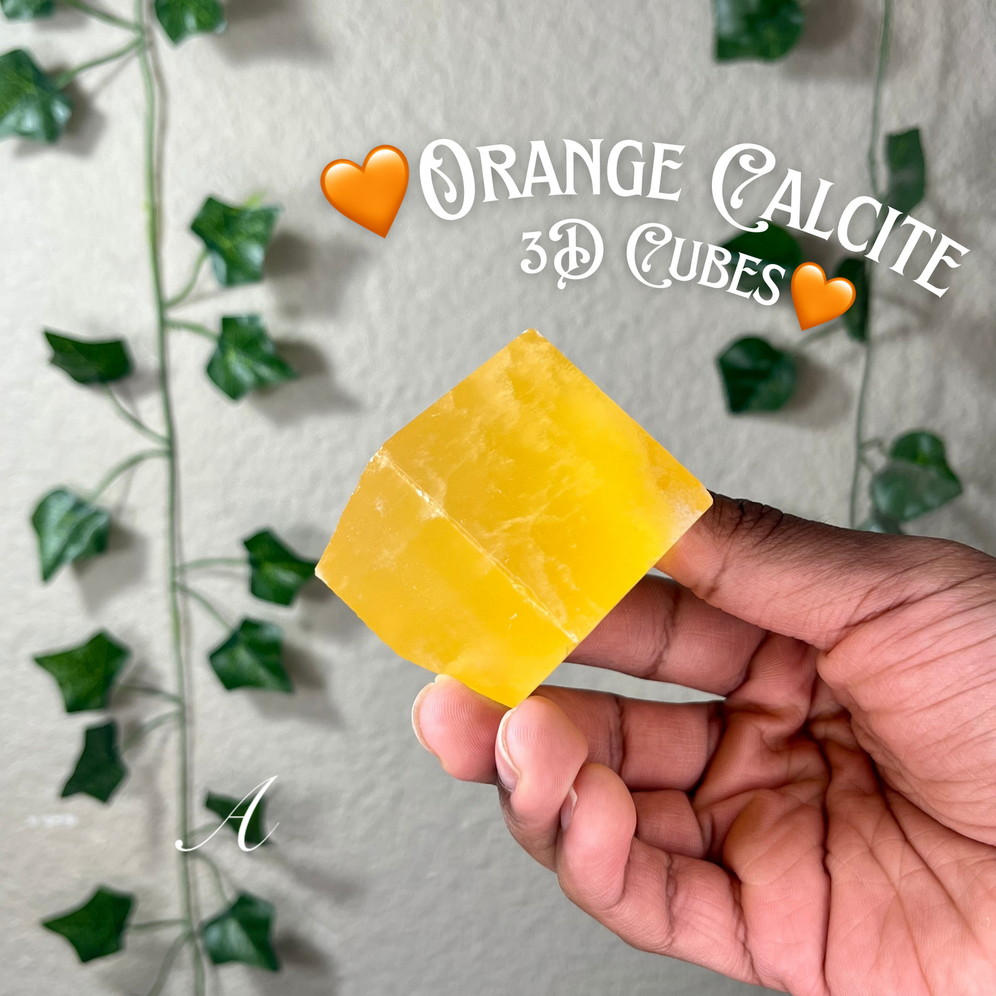 Orange Calcite 3D Cubes