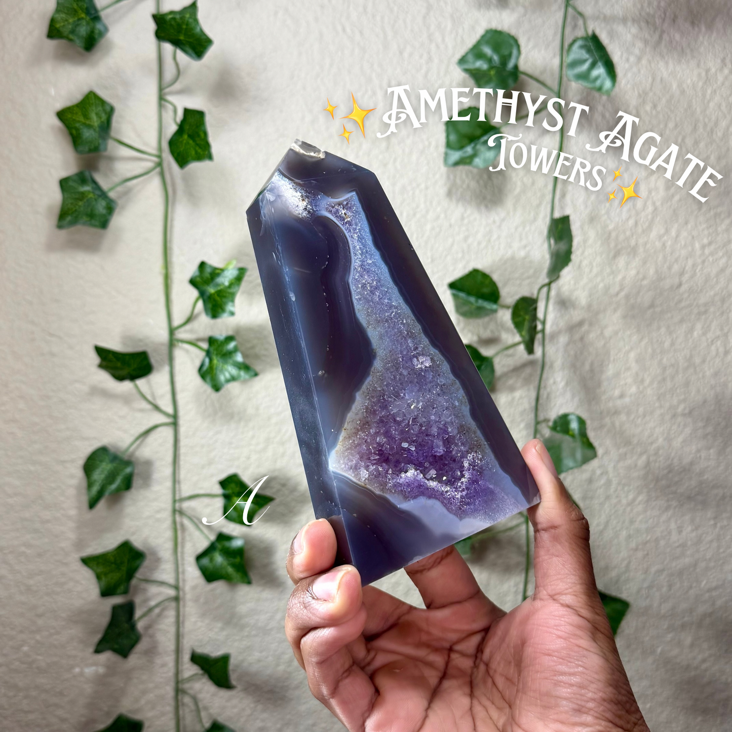 Amethyst Druzy Agate Towers